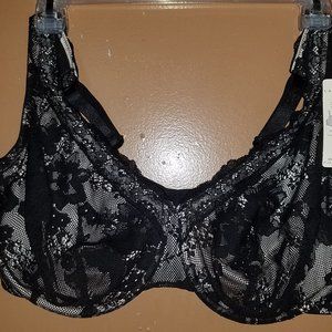 $48 CACIQUE BOLDLACE BLACK FULL COVER 40-G BRA